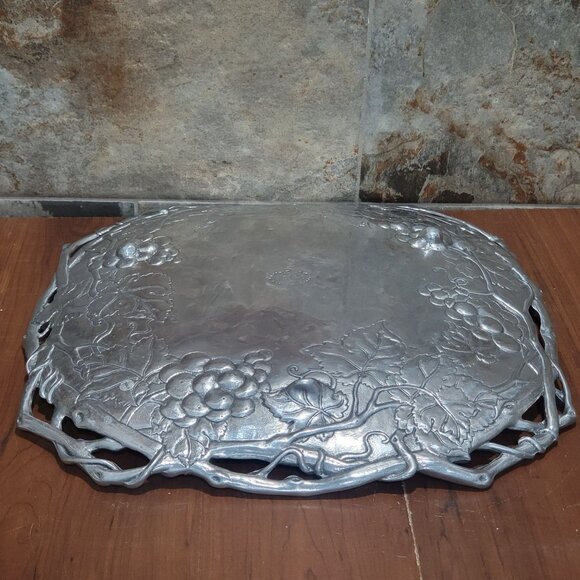 Arthur Court Large Grapevine Aluminum Tray Serving Platter1998 - Picture 4 of 12
